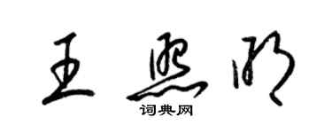 梁锦英王照明草书个性签名怎么写