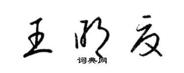 梁锦英王明夏草书个性签名怎么写