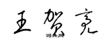 梁锦英王贺亮草书个性签名怎么写