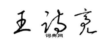 梁锦英王诗亮草书个性签名怎么写