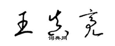 梁锦英王真亮草书个性签名怎么写