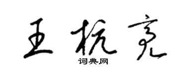 梁锦英王杭亮草书个性签名怎么写