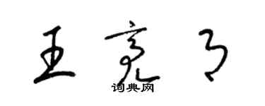 梁锦英王亮月草书个性签名怎么写