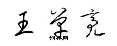 梁锦英王单亮草书个性签名怎么写