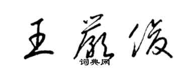 梁锦英王严俊草书个性签名怎么写