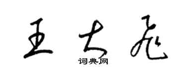 梁锦英王大飞草书个性签名怎么写