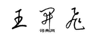 梁锦英王开飞草书个性签名怎么写