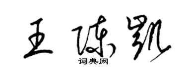 梁锦英王陈凯草书个性签名怎么写