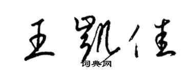 梁锦英王凯佳草书个性签名怎么写