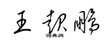梁锦英王起鹏草书个性签名怎么写