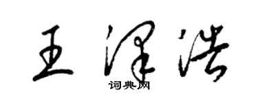 梁锦英王泽浩草书个性签名怎么写