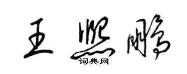 梁锦英王熙鹏草书个性签名怎么写