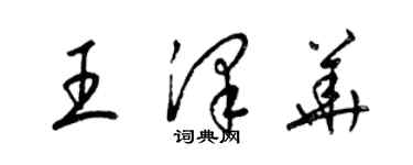 梁锦英王泽华草书个性签名怎么写