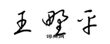 梁锦英王野平草书个性签名怎么写