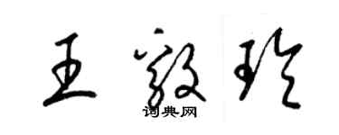 梁锦英王毅玲草书个性签名怎么写