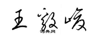 梁锦英王毅峻草书个性签名怎么写