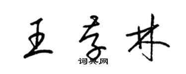 梁锦英王存林草书个性签名怎么写
