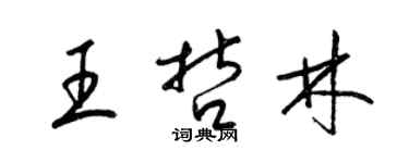 梁锦英王哲林草书个性签名怎么写