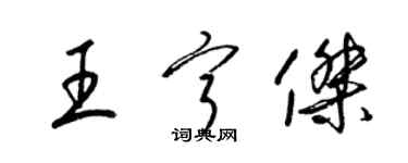 梁锦英王宁杰草书个性签名怎么写