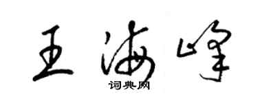 梁锦英王海峰草书个性签名怎么写