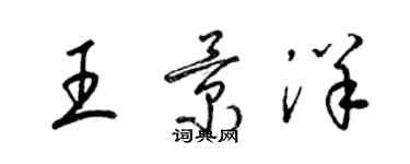 梁锦英王景洋草书个性签名怎么写