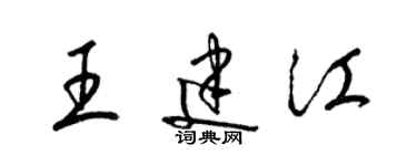 梁锦英王建江草书个性签名怎么写