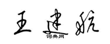 梁锦英王建航草书个性签名怎么写