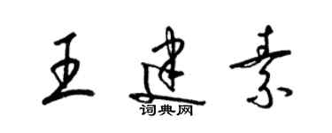 梁锦英王建素草书个性签名怎么写