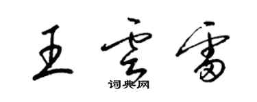 梁锦英王云雷草书个性签名怎么写