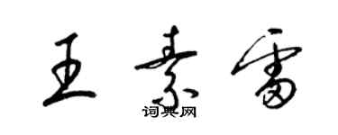 梁锦英王素雷草书个性签名怎么写