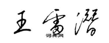 梁锦英王雷潜草书个性签名怎么写