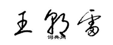 梁锦英王朝雷草书个性签名怎么写