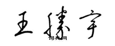 梁锦英王胜宇草书个性签名怎么写