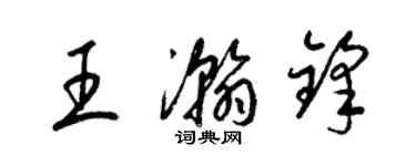 梁锦英王瀚锋草书个性签名怎么写