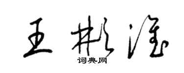 梁锦英王彬淮草书个性签名怎么写