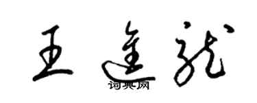 梁锦英王进龙草书个性签名怎么写