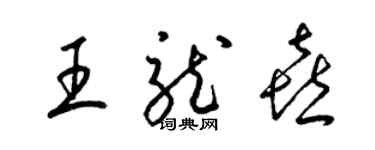 梁锦英王龙喜草书个性签名怎么写