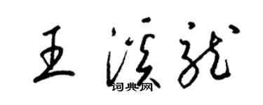 梁锦英王溪龙草书个性签名怎么写