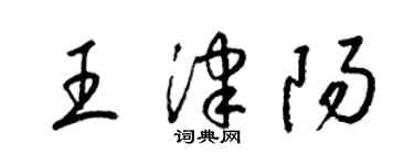 梁锦英王津阳草书个性签名怎么写