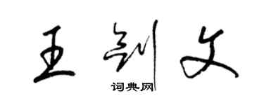 梁锦英王剑文草书个性签名怎么写