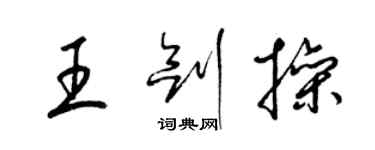 梁锦英王剑操草书个性签名怎么写