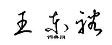 梁锦英王东裕草书个性签名怎么写