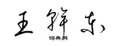 梁锦英王干东草书个性签名怎么写