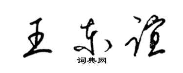 梁锦英王东谊草书个性签名怎么写