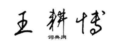 梁锦英王耕博草书个性签名怎么写