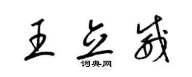 梁锦英王立威草书个性签名怎么写