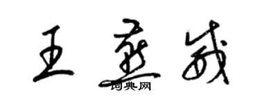 梁锦英王燕威草书个性签名怎么写