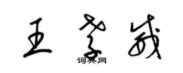 梁锦英王孝威草书个性签名怎么写