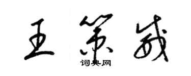 梁锦英王策威草书个性签名怎么写