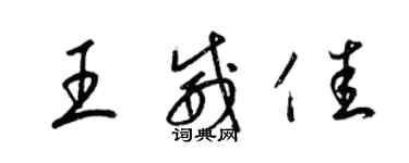 梁锦英王威佳草书个性签名怎么写